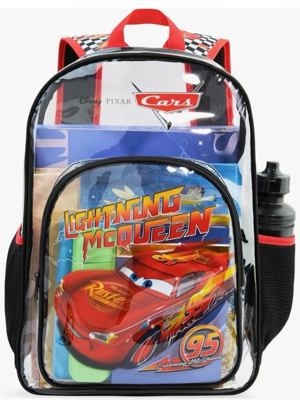Lightning McQueen Clear Red Kids Backpack NEW BAG ONLY
